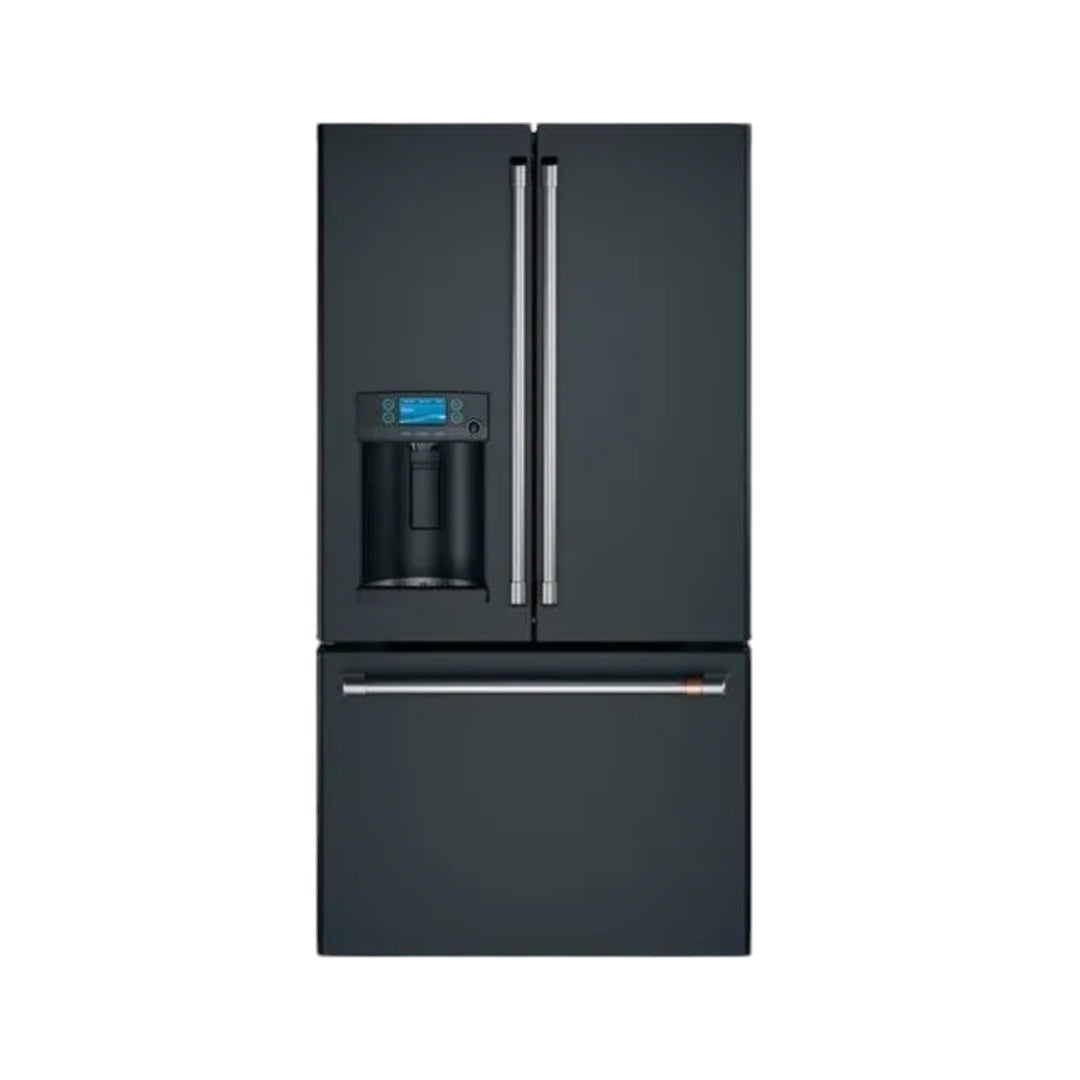 Cafe Counter-depth 22.2-cu ft Smart French Door Refrigerator with Ice Maker, Water and Ice Dispenser (Matte Black) ENERGY STAR "CYE22TP3MD1"