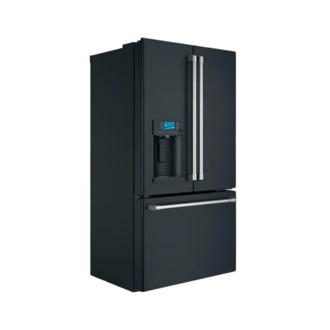 Cafe Counter-depth 22.2-cu ft Smart French Door Refrigerator with Ice Maker, Water and Ice Dispenser (Matte Black) ENERGY STAR "CYE22TP3MD1"