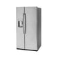 GE Profile Counter Depth Freestanding Side by Side Refrigerator with 21.94 Cu. Ft. Total Capacity, Fingerprint Resistant Stainless, Showcase LED Lighting, Turbo Cool Setting, External Water/Ice Dispenser, Advanced Water Filtration, "PZS22MYKFS"