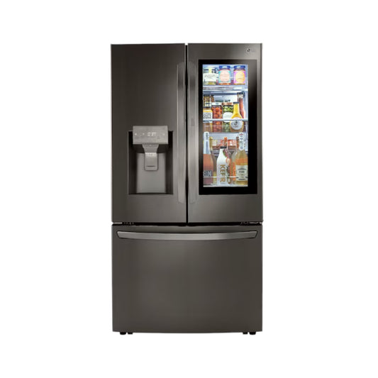 LG Craft Ice InstaView 29.7-cu ft Smart French Door Refrigerator with Dual Ice Maker, Water and Ice Dispenser and Door within Door (Fingerprint Resistant Steel) ENERGY STAR "LRFVS3006D"