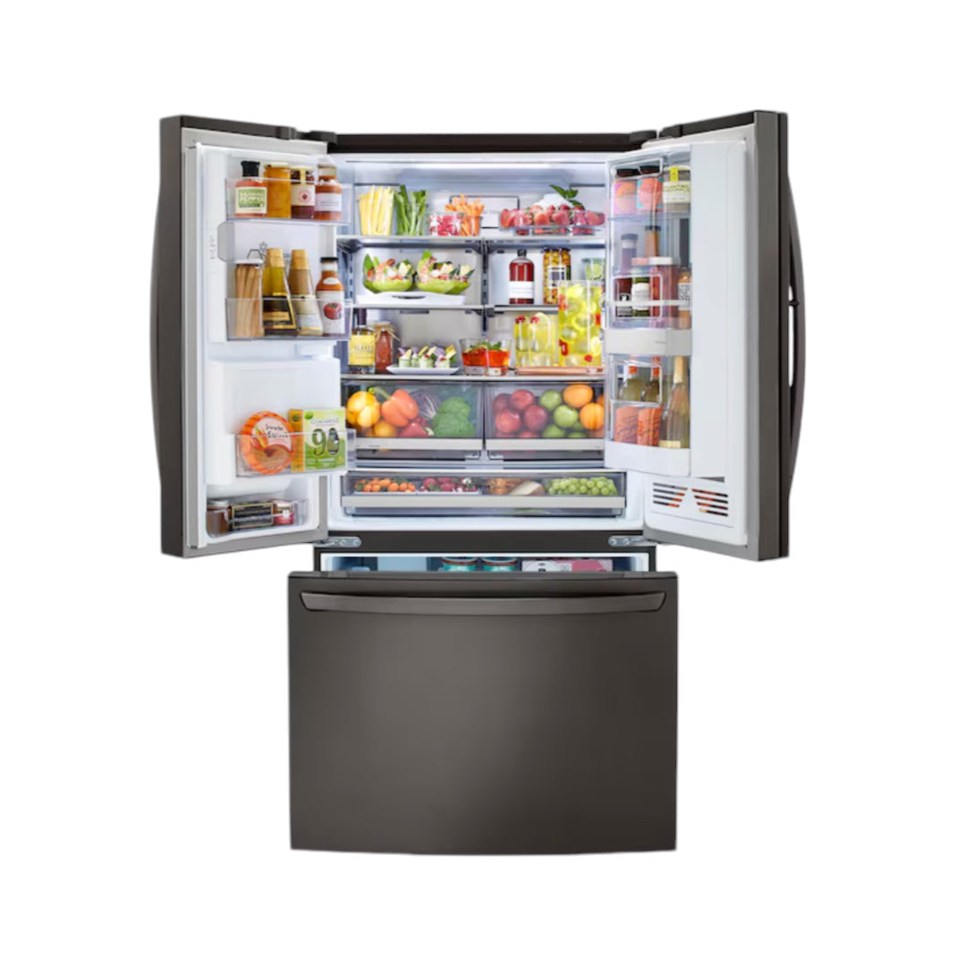 LG Craft Ice InstaView 29.7-cu ft Smart French Door Refrigerator with Dual Ice Maker, Water and Ice Dispenser and Door within Door (Fingerprint Resistant Steel) ENERGY STAR "LRFVS3006D"