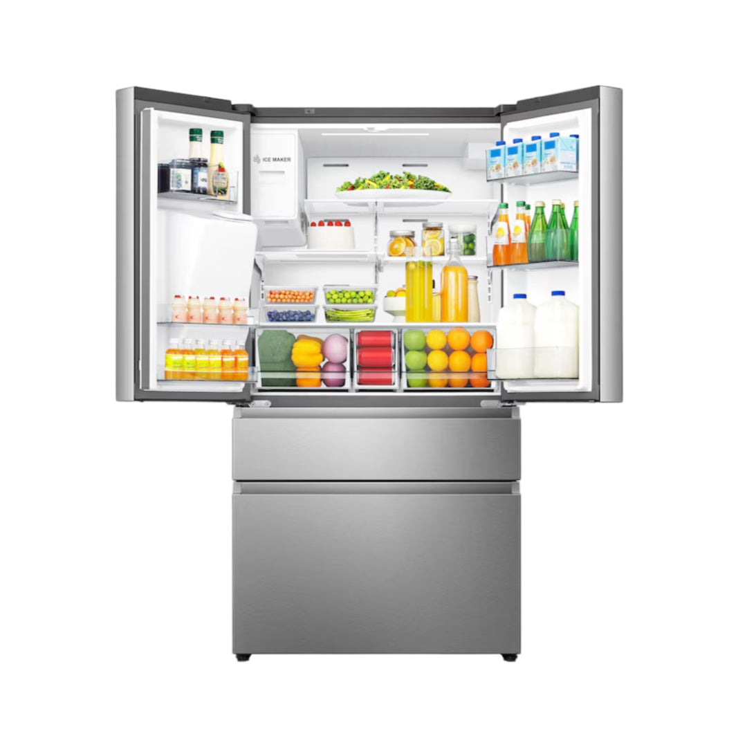 Hisense PureFlat 25.6-cu ft 4-Door Smart French Door Refrigerator with Ice Maker, Water and Ice Dispenser (Stainless Steel) ENERGY STAR "HRM260N6TSE"