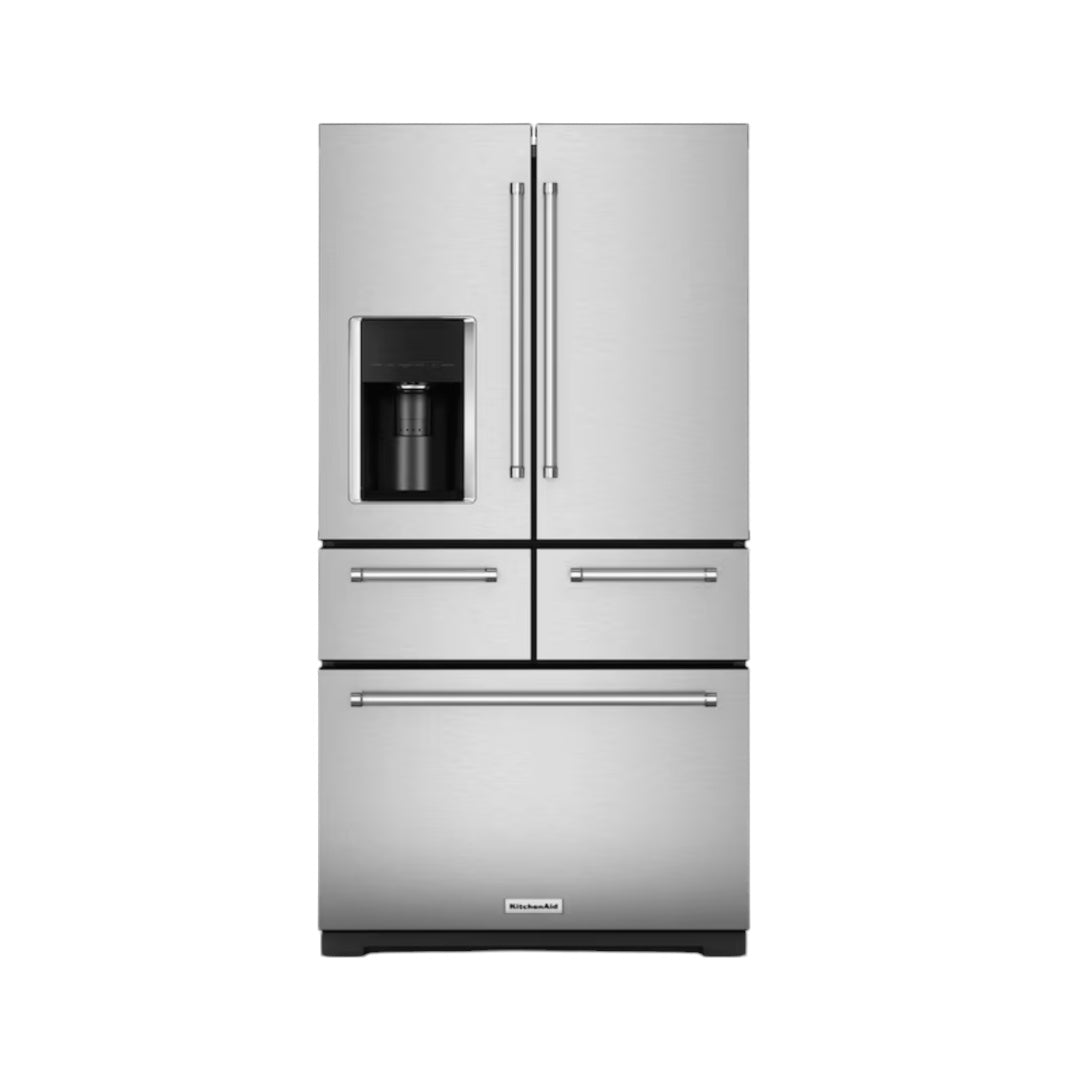 KitchenAid 25.8-cu ft 5-Door French Door Refrigerator with Ice Maker, Water and Ice Dispenser (Stainless Steel) "KRMF706ESS"