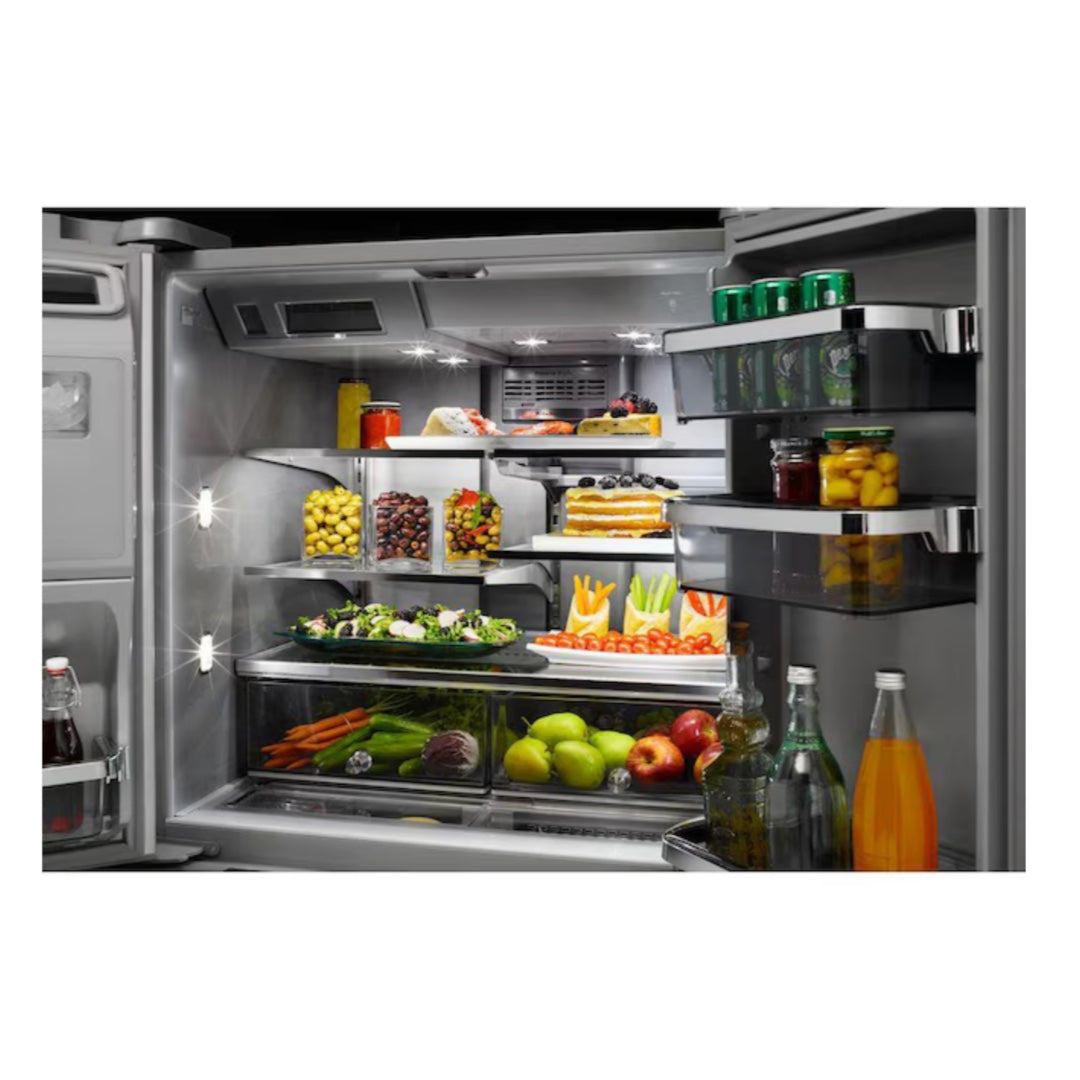 KitchenAid 25.8-cu ft 5-Door French Door Refrigerator with Ice Maker, Water and Ice Dispenser (Stainless Steel) "KRMF706ESS"