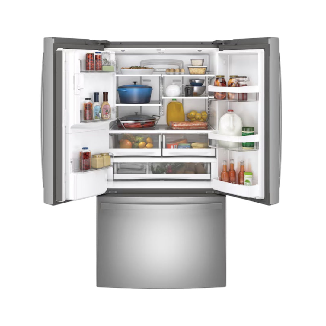 GE 27.7-cu ft French Door Refrigerator with Ice Maker, Water and Ice Dispenser (Fingerprint-resistant Stainless Steel) ENERGY STAR "GFE28GYNFS"