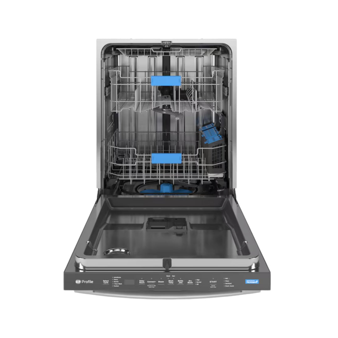 GE Profile Dry Boost 24-in Top Control Smart Built-In Dishwasher With Third Rack (Fingerprint-resistant Stainless Steel) ENERGY STAR, 44-dBA Very Quiet Sound Level "PDT715SYVFS"